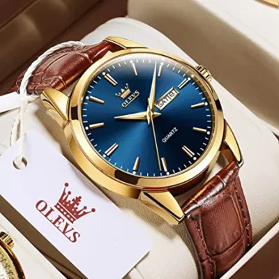 OLEVS 6898 Leather Men's Watch