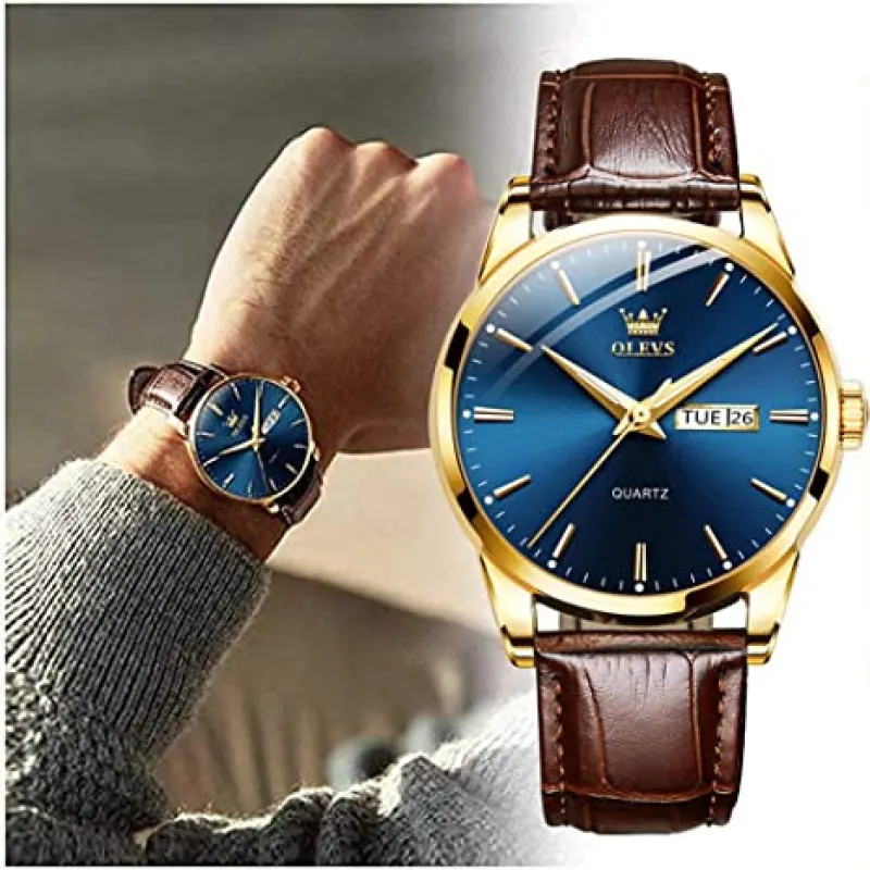 OLEVS 6898 Leather Men's Watch