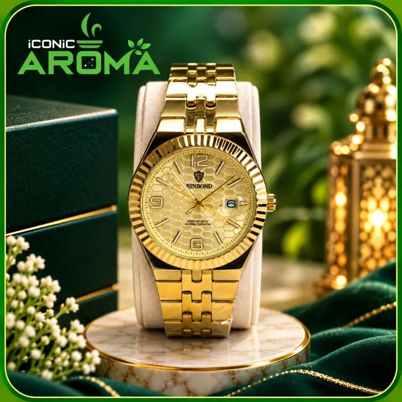 Golden Watch & Attor Combo