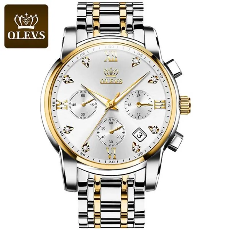 OLEVS 2858 Stainless Steel Chronograph Watch For Men