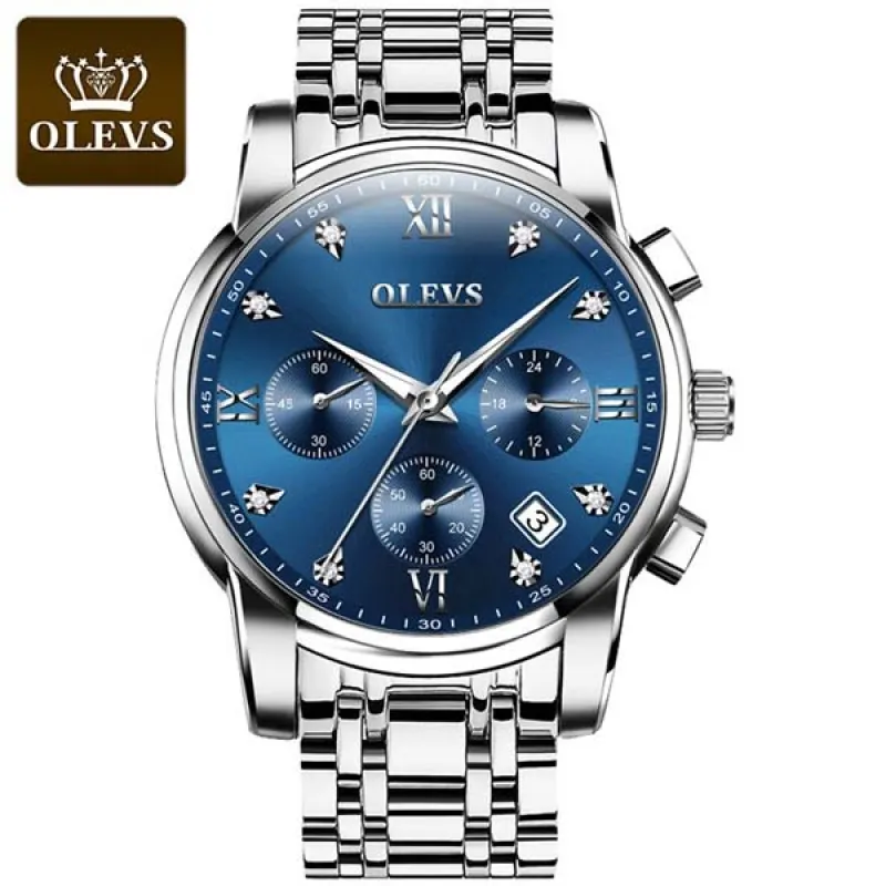 OLEVS 2858 Stainless Steel Chronograph Watch For Men