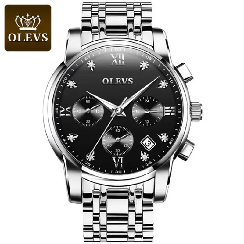 OLEVS 2858 Stainless Steel Chronograph Watch For Men